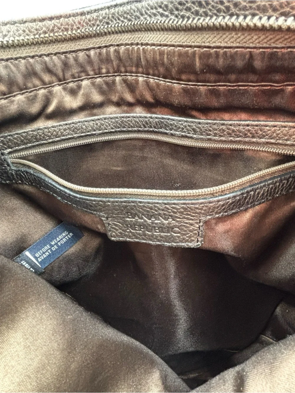 Banana Republic Bronze Metallic Pebbled Leather Hobo Shoulder Bag